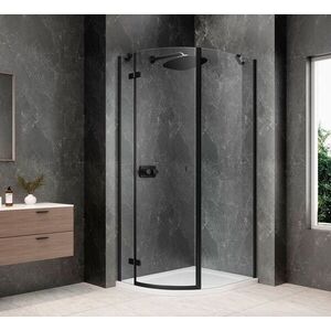 POLYSAN GLOBE BLACK čtvrtkruhový sprchový kout 800x1000, čiré sklo, levé GB2810LB obraz