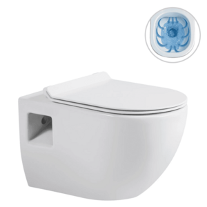 CERANO WC závěsné Dure, Rimless bezokrajové splachování + Slim/SoftClose sedátko bílá lesklá 51x35 CER-650938 obraz