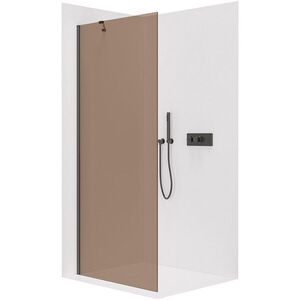 CERANO Sprchová zástěna Walk-in Onyx Y L/P 8 mm černá matná, bronzové sklo 160x200 CER-686692 obraz