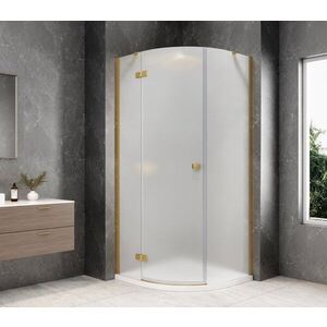 POLYSAN GLOBE GOLD MATT čtvrtkruhový sprchový kout 800x800, matné sklo, levé GB2680MLG obraz