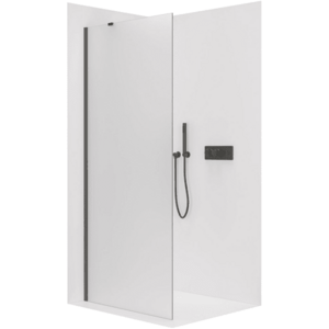 CERANO Sprchová zástěna Walk-in Onyx Y L/P 8 mm černá matná, mléčné sklo 80x200 CER-8050BD1150 obraz