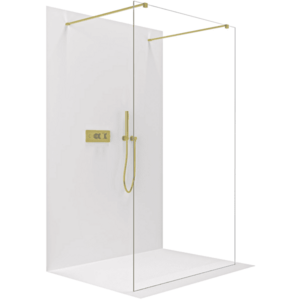 CERANO Sprchová zástěna Walk-in Onyx Duo L/P 8 mm hranatá vzpěra zlatá, transparentní sklo 60x200 CER-8050BD1791 obraz