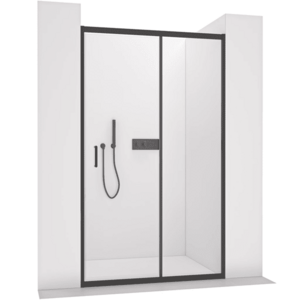 CERANO Sprchové posuvné dveře Orlano L/P 5 mm černá matná, transparentní sklo 80x195 CER-8050BD75053 obraz