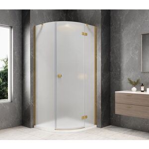 POLYSAN GLOBE GOLD MATT čtvrtkruhový sprchový kout 800x800, matné sklo, pravé GB2680MRG obraz