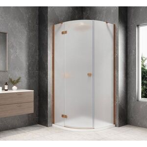 POLYSAN GLOBE COPPER MATT čtvrtkruhový sprchový kout 800x800, matné sklo, levé GB2680MLPG obraz