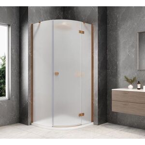 POLYSAN GLOBE COPPER MATT čtvrtkruhový sprchový kout 800x800, matné sklo, pravé GB2680MRPG obraz