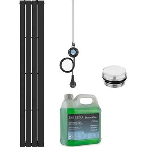 CERANO Koupelnový elektrický radiátorový set Arlen WIFI 600W černá matná 1800x300 mm CER-435972 obraz