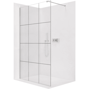 CERANO Sprchová zástěna Walk-in Onyx Cube L/P 8 mm hranatá vzpěra chrom, industriální sklo 120x200 CER-8050BD487 obraz