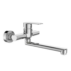 Mereo Dřezová nástěnná baterie, Pego, 150 mm, s ramínkem plochým rovným 300 mm, chrom CB30206P obraz