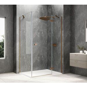 POLYSAN GLOBE COPPER MATT obdélníkový sprchový kout 800x900, čiré sklo, pravé GB1080-3315RPG obraz