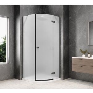 POLYSAN GLOBE GUN METAL čtvrtkruhový sprchový kout 1000x1000, matné sklo, pravé GB2610MRGM obraz