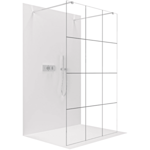 CERANO Sprchová zástěna Walk-in Onyx Duo L/P 8 mm hranatá vzpěra chrom, industriální sklo 160x200 CER-8050BD1828 obraz