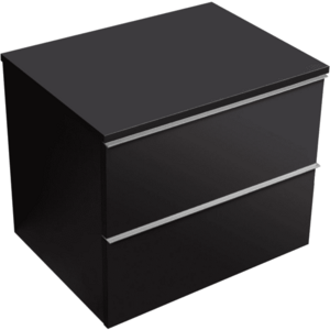 CERANO Koupelnová skříňka Velora černá matná, úchytka chrom + deska pod umyvadlo Navira Slim 18 mm 60x54, 8x46, 5 CER-664777 obraz