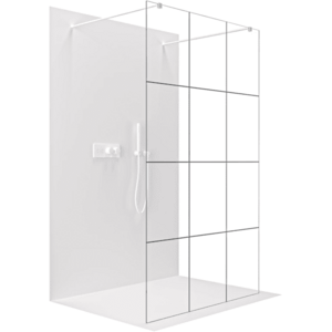 CERANO Sprchová zástěna Walk-in Onyx Duo L/P 8 mm hranatá vzpěra bílá matná, industriální sklo 160x200 CER-8050BD1837 obraz