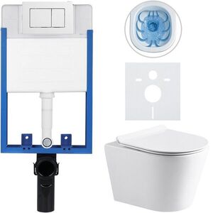 CERANO Kompletní WC set Profi/Carlito bílá lesklá WC tlačítko Classic/Bílá pro zazdění 48, 5x36, 5 CER-8050BD66 obraz
