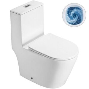 CERANO WC kombi Marmo, Double Vortex vírové splachování + Slim/SoftClose sedátko spodní/zadní odpad bílá lesklá 70x36 CER-680360 obraz