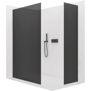 CERANO Sprchová zástěna Walk-in Crystal T L/P 8 mm bezvzpěrový systém zlatá, grafitové sklo 60x50x200 CER-8050BD5632 obraz