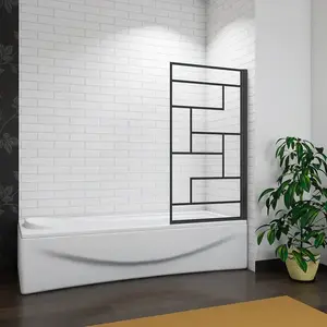 H K Vanová zástěna V1 BLACK PRINT 80 × 140 – otočná, černý rám, L/P varianta V1BP-80 obraz