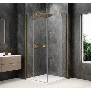 POLYSAN GLOBE GOLD MATT čtvercový sprchový kout 800x800, čiré sklo, levé GB1080-3215LG obraz