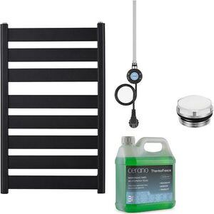 CERANO Koupelnový elektrický radiátorový set Marco WIFI 600W černá matná 920x550 mm CER-978850 obraz