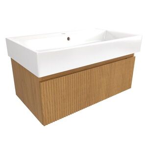 Koupelnová skříňka s umyvadlem SAT Evolution 78x30x44, 5 cm dub medový mat SATEVO80DMU2 SATEVO80DMU2 obraz