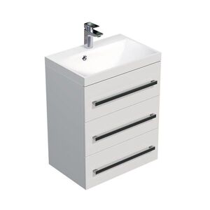 Koupelnová skříňka s umyvadlem SAT Cube Way 60x76, 5x40 cm bílá lesk CUBE2603BL CUBE2603BL obraz
