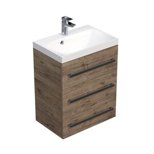 Koupelnová skříňka s umyvadlem SAT Cube Way 60x76, 5x40 cm dub wellington CUBE2603DW CUBE2603DW obraz