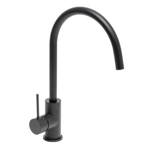 Dřezová baterie SAT Aurum s otočným ramínkem černá matná SATBAUR280C SATBAUR280C obraz