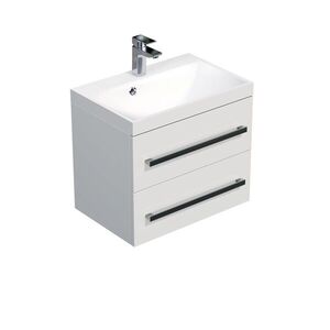 Koupelnová skříňka s umyvadlem SAT Cube Way 60x40 cm bílá lesk CUBE260ZBL CUBE260ZBL obraz