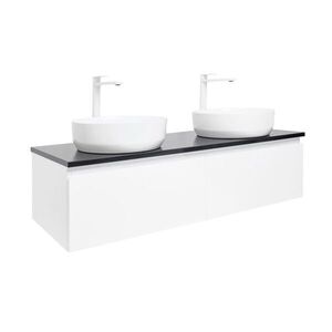 Koupelnová skříňka s kamennou krycí deskou SAT B-Way 119x30x45 cm bílá lesk BWAY120WU2B2B BWAY120WU2B2B obraz