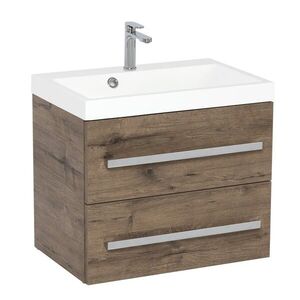 Koupelnová skříňka s umyvadlem SAT Cube Way 60x40 cm dub wellington CUBE260ZDW CUBE260ZDW obraz