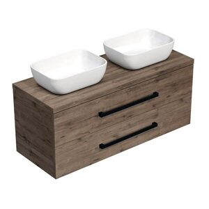 Koupelnová skříňka s černou úchytkou a krycí deskou SAT Cube Way 120x47, 5x46 cm dub Wellington mat CUBE46C1203DW45 CUBE46C1203DW45 obraz