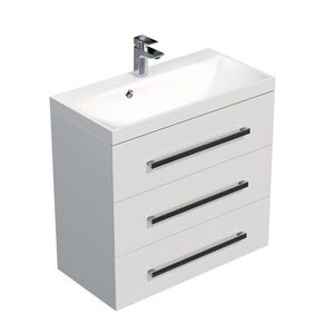 Koupelnová skříňka s umyvadlem SAT Cube Way 80x76, 5x40 cm bílá lesk CUBE2803BL CUBE2803BL obraz