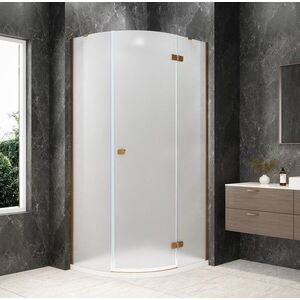 POLYSAN GLOBE COPPER MATT čtvrtkruhový sprchový kout 900x800, matné sklo, pravé GB2980MRPG obraz