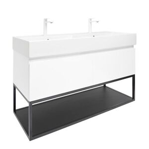 Koupelnová skříňka s umyvadlem SAT B-Way 119x30x45 cm bílá lesk BWAY120WU2BBF BWAY120WU2BBF obraz