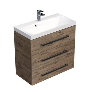 Koupelnová skříňka s umyvadlem SAT Cube Way 80x76, 5x40 cm dub wellington CUBE2803DW CUBE2803DW obraz
