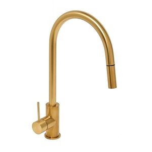 Dřezová baterie SAT Aurum s vytahovací sprškou, 2 proudy broušená zlatá SATBAUR286BG SATBAUR286BG obraz