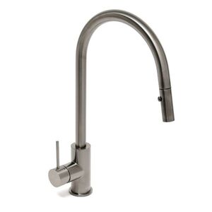 Dřezová baterie SAT Aurum s vytahovací sprškou, 2 proudy broušený gun metal SATBAUR286BGM SATBAUR286BGM obraz