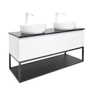 Koupelnová skříňka s žulovou krycí deskou SAT B-Way 119x30x45 cm bílá lesk BWAY120WZUBF BWAY120WZUBF obraz