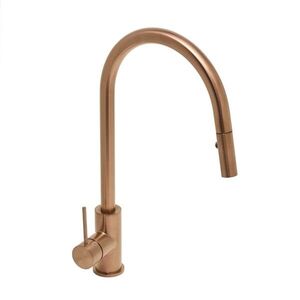 Dřezová baterie SAT Aurum s vytahovací sprškou, 2 proudy broušená rose gold SATBAUR286BRG SATBAUR286BRG obraz