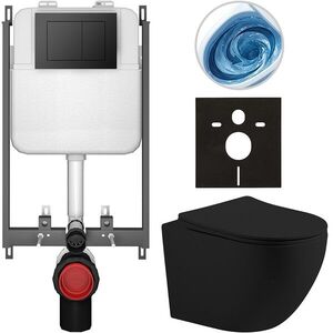 CERANO Kompletní WC set Basic/Cesso černá matná WC tlačítko Maxio/Černá pro zazdění 49x36 CER-8050BD86216 obraz