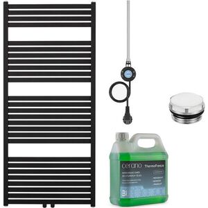CERANO Koupelnový elektrický radiátorový set Vincenzo WIFI 600W černá matná 1340x600 mm CER-978865 obraz