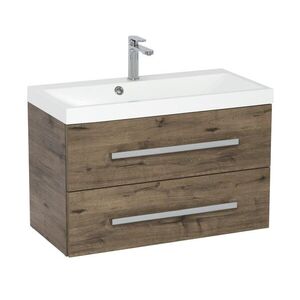 Koupelnová skříňka s umyvadlem SAT Cube Way 80x40 cm dub wellington CUBE280ZDW CUBE280ZDW obraz
