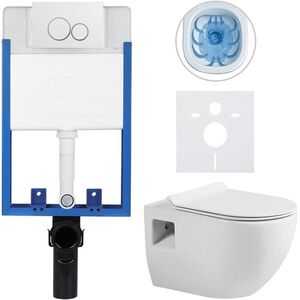 CERANO Kompletní WC set Profi/Dure bílá lesklá WC tlačítko Duo/Bílá pro zazdění 51x35 CER-8050BD84278 obraz