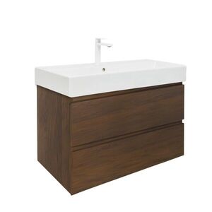 Koupelnová skříňka s umyvadlem SAT B-Way 99x50x45 cm ořech mat BWAY2100NUTU2BBI BWAY2100NUTU2BBI obraz