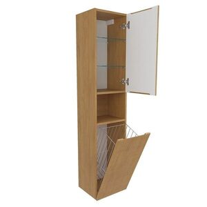 Koupelnová skříňka vysoká SAT Evolution 36x165x32 cm dub medový mat SATEVOV36DMK SATEVOV36DMK obraz