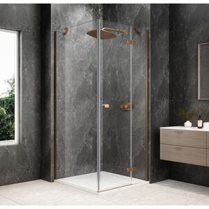 POLYSAN GLOBE COPPER MATT čtvercový sprchový kout 1000x1000, čiré sklo, pravé GB1010-3415RPG obraz