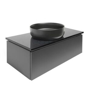 Koupelnová skříňka s kamennou deskou SAT Feel 100x30x46 cm antracit mat SATFEEL100ANTTK SATFEEL100ANTTK obraz