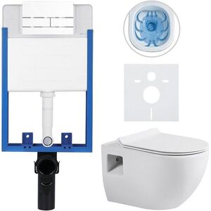 CERANO Kompletní WC set Profi/Dure bílá lesklá WC tlačítko Line/Bílá pro zazdění 51x35 CER-8050BD84286 obraz