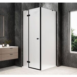 POLYSAN GLOBE BLACK čtvercový sprchový kout 800x800, matné sklo, levé GB1080-3215MLB obraz
